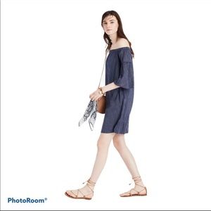 Madewell Off the Shoulder Striped Dress